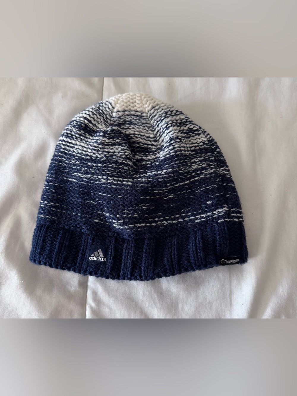 adidas Kids Navy & White Marled Knit Beanie